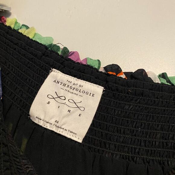 Anthropologie x Lil Sire • Japanese Art Floral Blouse in Black XS - Picture 2 of 4